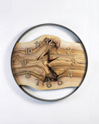 Handcrafted Live Edge European Walnut Wall Clock AETERNUM 20"