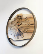 Handcrafted Live Edge European Walnut Wall Clock AETERNUM 20"