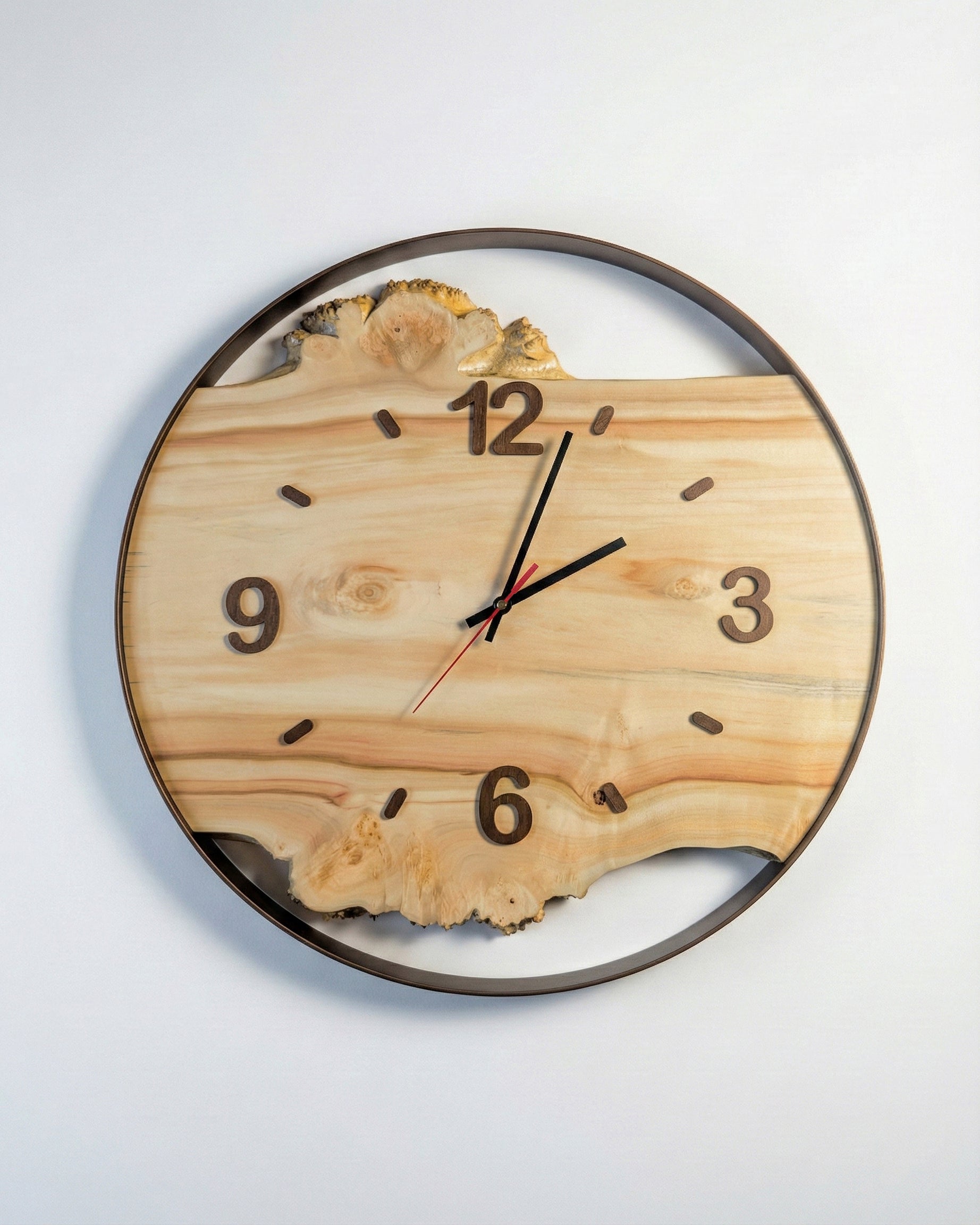 Handcrafted Live Edge Maple Wall Clock HARMONY 19"