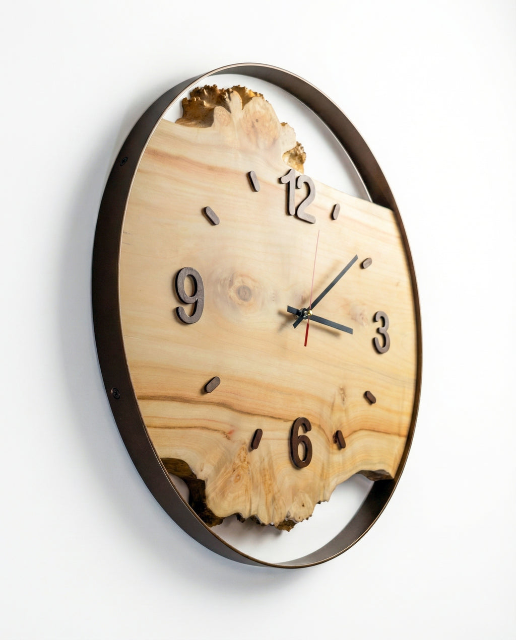Handcrafted Live Edge Maple Wall Clock HARMONY 19"
