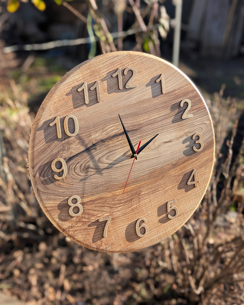Handcrafted Wooden Wall Clock JUPITER 17 1/2"