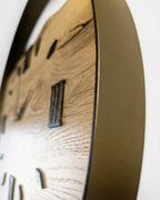 Handcrafted Live Edge European Oak Wall Clock RELICTUM GOLD 19"