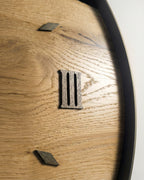 Handcrafted Live Edge European Oak Wall Clock RELICTUM GOLD 19"