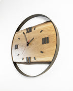 Handcrafted Live Edge European Oak Wall Clock RELICTUM GOLD 18"