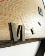 Handcrafted Live Edge European Oak Wall Clock RELICTUM GOLD 18"