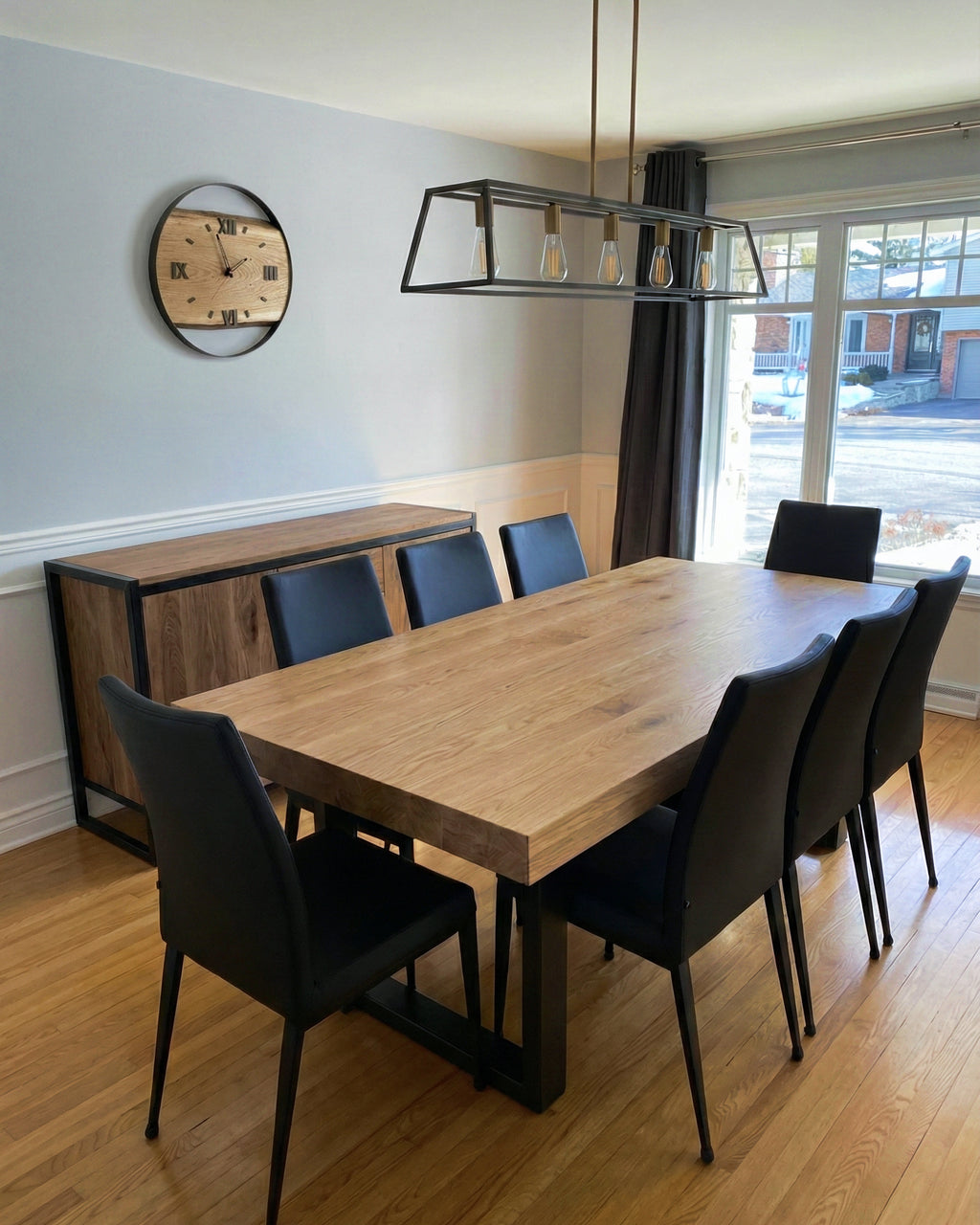 Handcrafted Live Edge European Oak Wall Clock RELICTUM GOLD 18"