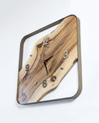 Handcrafted Live Edge European Walnut Wall Clock ARTDECO 18 1/2"