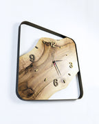 Handcrafted Live Edge European Walnut Wall Clock ARTDECO 18 1/2"