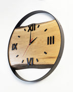 Handcrafted Live Edge European Oak Wall Clock RELICTUM SOFT 16"