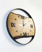 Handcrafted Live Edge European Oak Wall Clock RELICTUM SOFT 16"